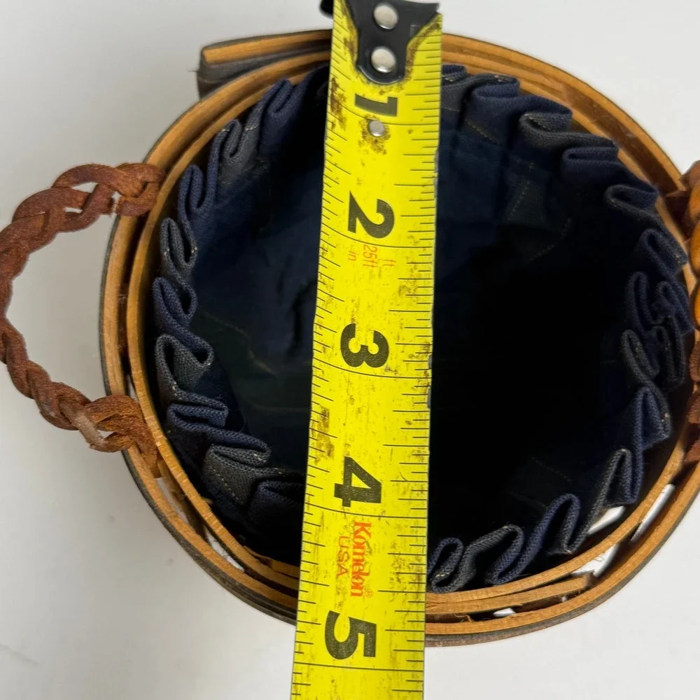 Longaberger 1998 Collectors Club‎ Thyme Booking Basket Liner Leather Handles